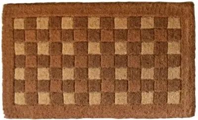 Square Pattern Doormat - Brown