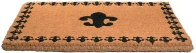 Fleur de lis with border Doormat - Brown