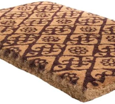 Floral Doormat - Brown