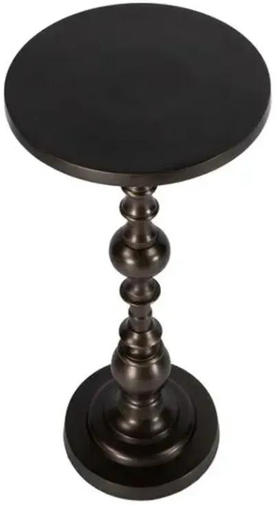 Laurel Round Pedestal Side Table - Brown