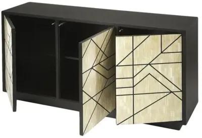 James Bone Inlay 59" Sideboard - Black/Ivory - Handcrafted