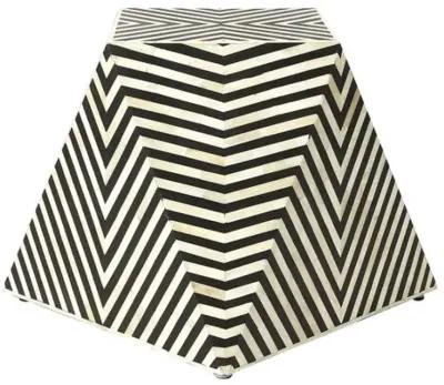 Amara Bone Inlay Side Table - Black/Ivory