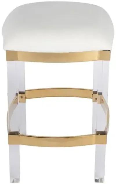 Hazel Acrylic & Leather 24" Counter Stool