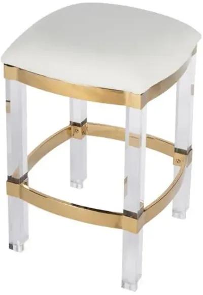 Hazel Acrylic & Leather 24" Counter Stool