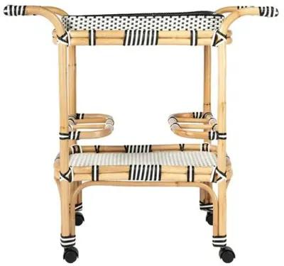 Cara Rattan Bar Cart - Black