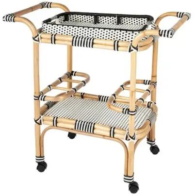 Cara Rattan Bar Cart - Black