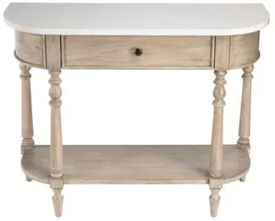 Liam 40" Marble Top 1-Drawer Console Table - Beige