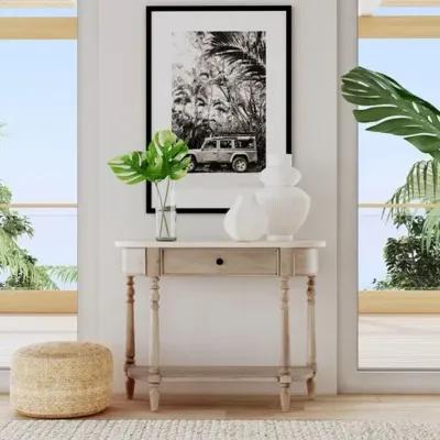 Liam 40" Marble Top 1-Drawer Console Table - Beige