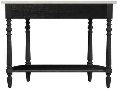 Liam Marble 40" 1-Drawer Console Table - Black