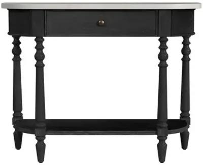 Liam Marble 40" 1-Drawer Console Table - Black