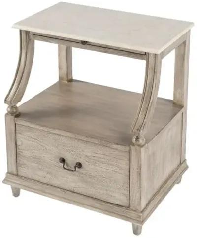 Evelyn Marble 1-Drawer Nightstand