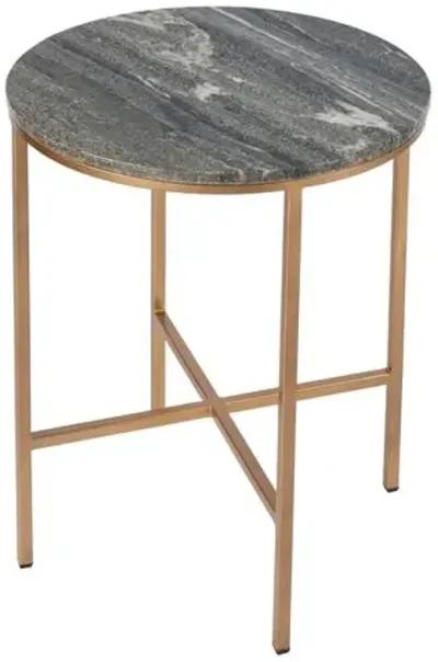 Maverick Marble End Table - Marble - Gray/Gold