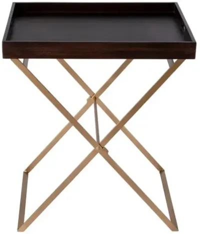 Kenzie Cross Legs Tray Side Table - Gold