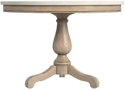 Liam 44 Round Pedestal Marble Top Dining Table