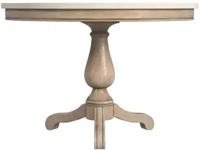 Liam 44 Round Pedestal Marble Top Dining Table