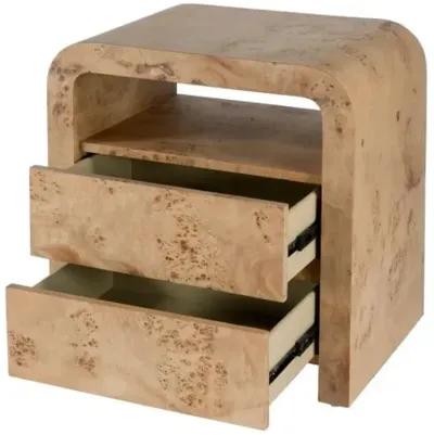 Logan 2-Drawer Nightstand - Light Burl