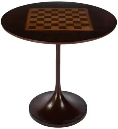 Julia 30" Round Pedestal Game Table - Cherry - Brown