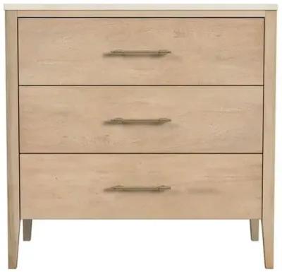 Ethan 3-Drawer Marble Top Chest - Beige