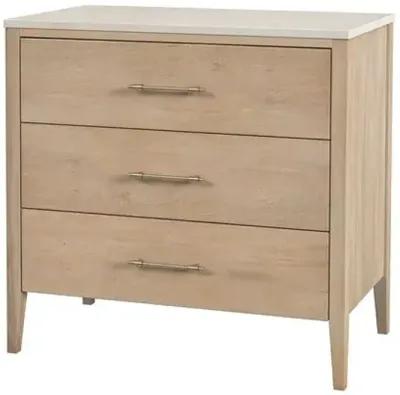 Ethan 3-Drawer Marble Top Chest - Beige