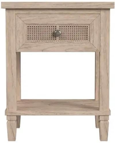 Kade 1-Drawer Cane Nightstand - Desert Sand