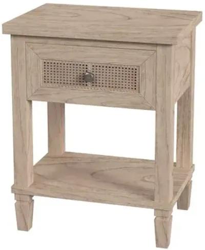 Kade 1-Drawer Cane Nightstand - Desert Sand