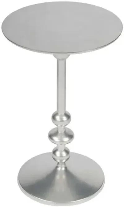 Alexa Pedestal Side Table - Silver