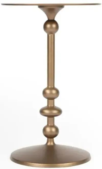 Alexa Pedestal Side Table - Gold