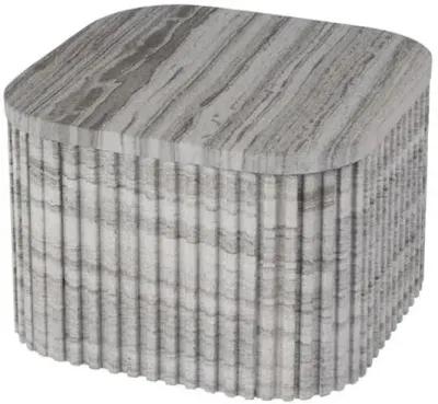 Brody Marble Rectangular Side Table - Gray/White