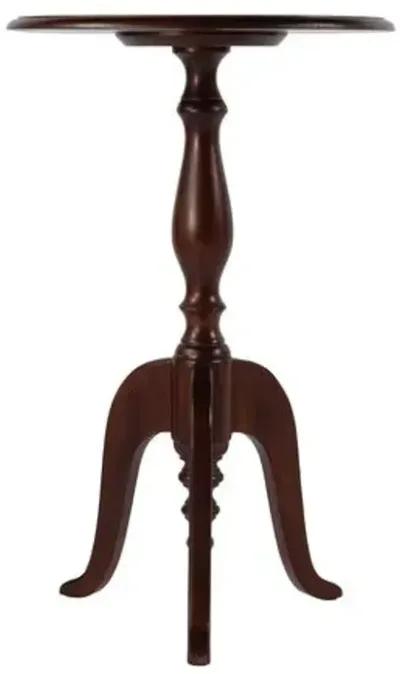 Bella Round Pedestal Side Table - Brown