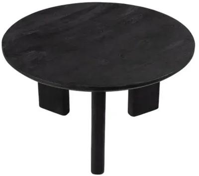 Henry Round Wood Coffee Table - Black