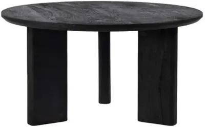 Henry Round Wood Coffee Table - Black