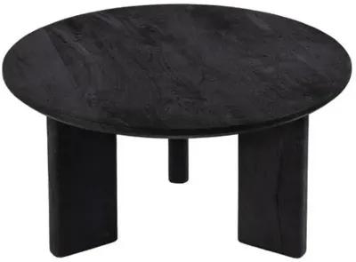 Henry Round Wood Coffee Table - Black