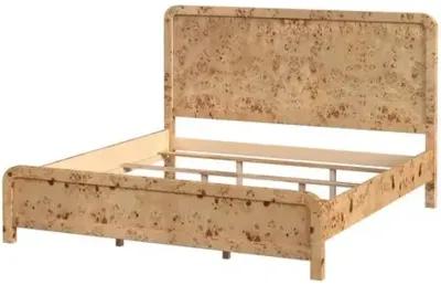 Logan King Burl Panel Bed - Brown