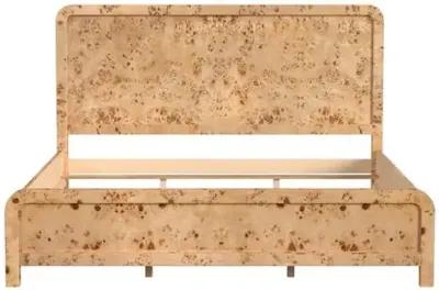 Logan King Burl Panel Bed - Brown