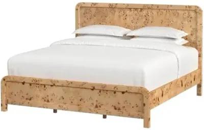 Logan King Burl Panel Bed - Brown