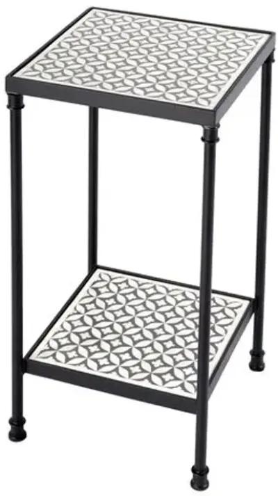 Harrison Resin/Bone Inlay Side Table - Gray