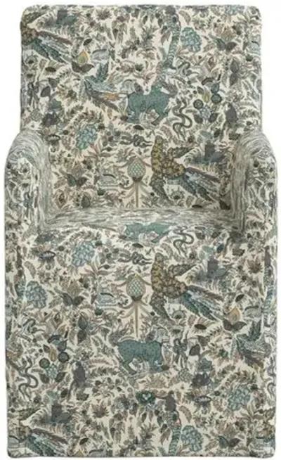 Edith Slipcover Dining Armchair - Bali Lion - Green