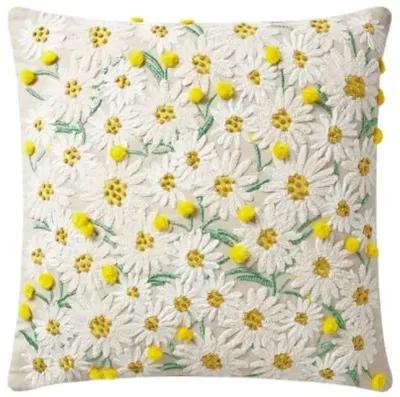 Daisies Pillow - Beige/Yellow - Rifle Paper Co. x Loloi