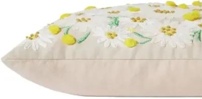 Daisies Pillow - Beige/Yellow - Rifle Paper Co. x Loloi