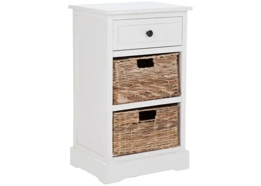 Kendall Storage Side Table - Cream - White