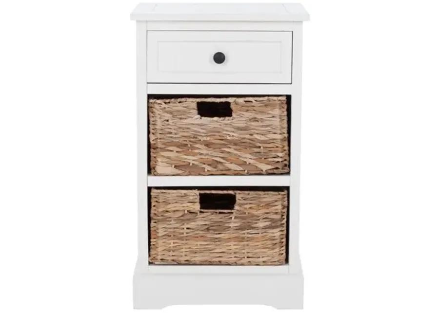 Kendall Storage Side Table - Cream - White