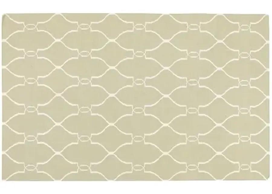 Pippa Flat-Weave Rug - Sage - Beige - Beige