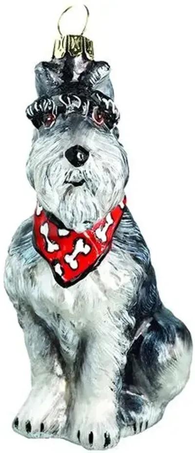 Schnauzer Ornament - Gray - Handcrafted