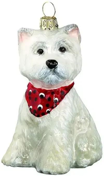 Westie Puppy Ornament - White - Handcrafted