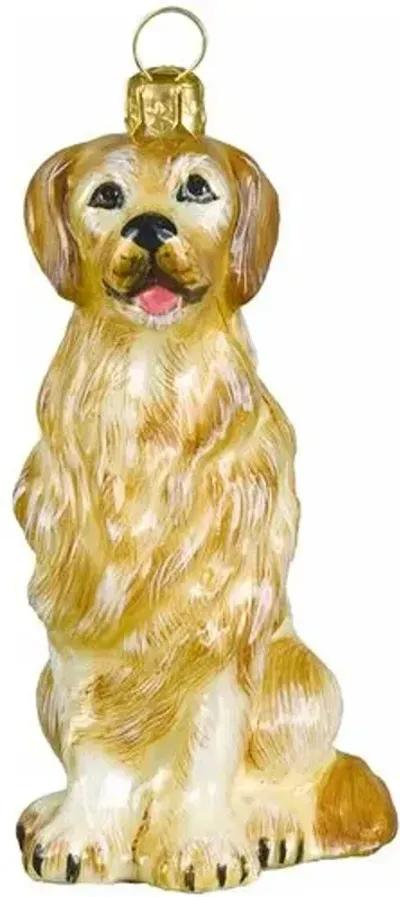 Golden Retriever Ornament - Yellow/White - Handcrafted