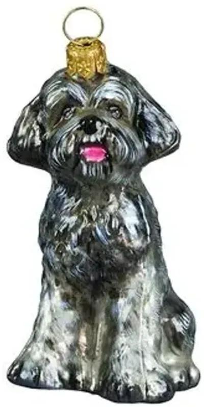 Schnoodle Ornament - Gray - Handcrafted