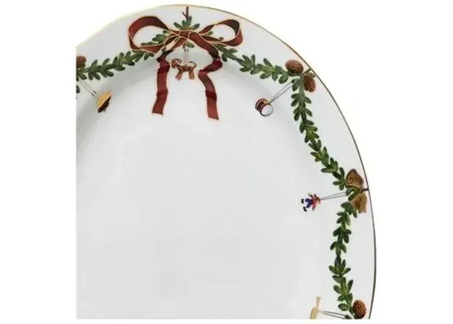 Star Fluted Oval Platter - Large - Royal Copenhagen - Handcrafted - White