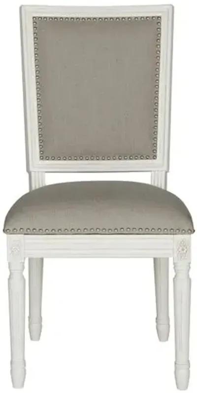 Light-Gray Linen Side Chairs - Set of 2