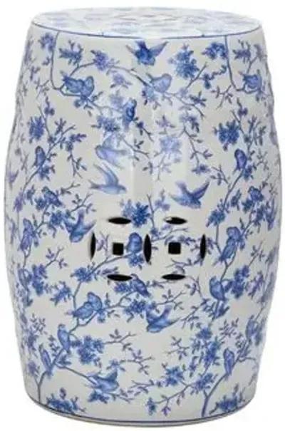 Oshry Garden Stool - Blue/White