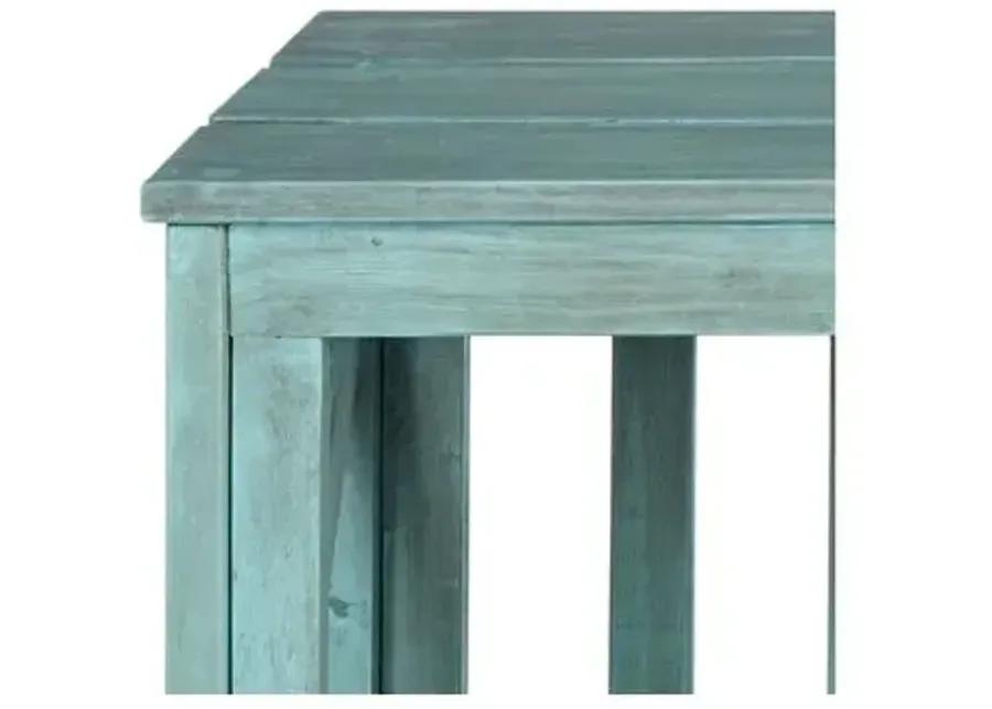 Brewer Outdoor Bench - Aqua - Blue